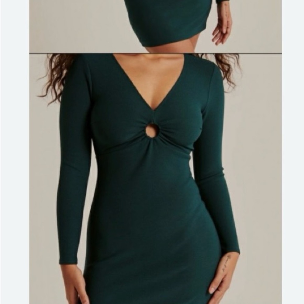 ASRV Deep Green Long Sleeve Dress